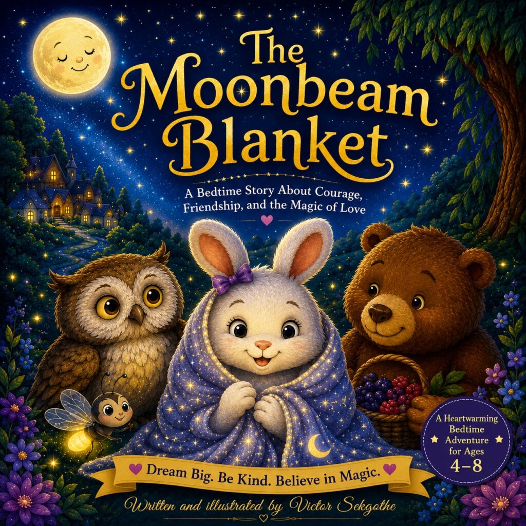 Moonbeam Storybooks – The Moonbeam Blanket children's bedtime story book cover for ages 4–8
